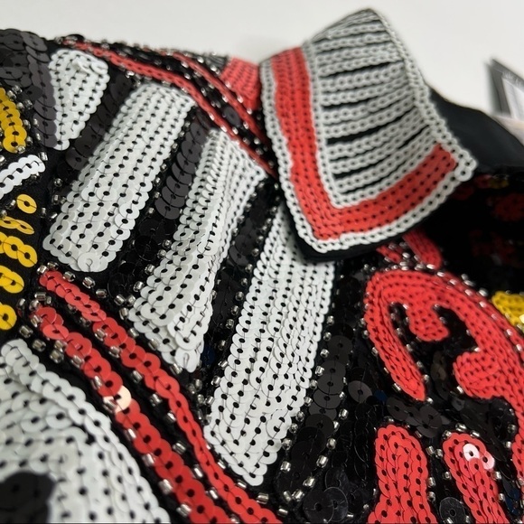 NEW Nasty Gal Black Country Star Western Sequin Embellished Festival Jacket Top - Picture 5 of 16